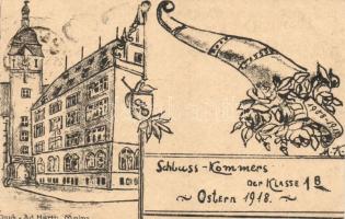 1918 Mainz, Schluss-Kommers der Klasse 18, Ostern / Studentica, Easter