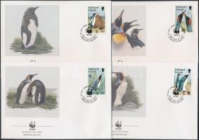 WWF: Pingvin 4 db FDC, WWF: Penguin 4 FDC