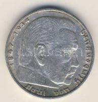 Német Birodalom 1936A 5M Ag "Hindenburg nagyalakú h.k.-tel" T:2/3 pici ph