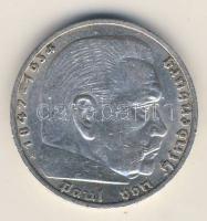 Német Birodalom 1936A 5M Ag "Hindenburg nagyalakú h.k.-tel" T:2/3