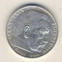 Német Birodalom 1936F 5M Ag "Hindenburg nagyalakú h.k.-tel" T:2/3