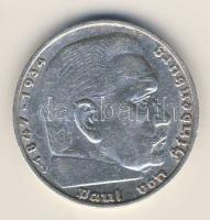 Német Birodalom 1936F 5M Ag "Hindenburg nagyalakú h.k.-tel" T:2/3