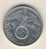 Német Birodalom 1938A 5M Ag "Hindenburg nagyalakú h.k.-tel" T:2/3