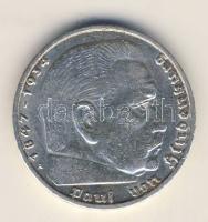 Német Birodalom 1938A 5M Ag "Hindenburg nagyalakú h.k.-tel" T:2/3