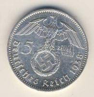 Német Birodalom 1938A 5M Ag "Hindenburg nagyalakú h.k.-tel" T:2/3