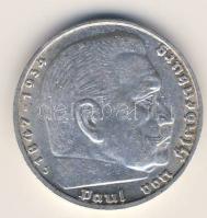 Német Birodalom 1938J 5M Ag "Hindenburg nagyalakú h.k.-tel" T:2/3