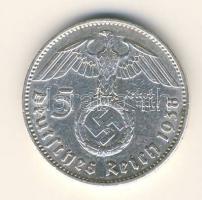 Német Birodalom 1938J 5M Ag "Hindenburg nagyalakú h.k.-tel" T:2/3
