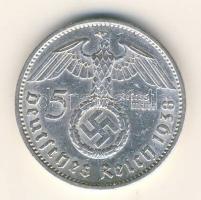 Német Birodalom 1938A 5M Ag "Hindenburg nagyalakú h.k.-tel" T:2/3