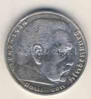 Német Birodalom 1938E 5M Ag "Hindenburg nagyalakú h.k.-tel" T:2/3