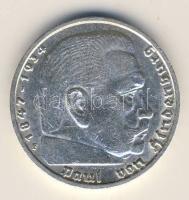 Német Birodalom 1938F 5M Ag "Hindenburg nagyalakú h.k.-tel" T:2/3