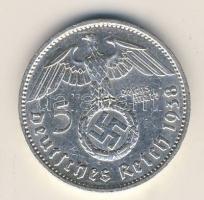 Német Birodalom 1938F 5M Ag "Hindenburg nagyalakú h.k.-tel" T:2/3