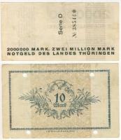 Német Birodalom/szükségpénzek 1918. Altona 20M 4-es lyukasztással T:II + 1923. Weimar 2000.000M T:II