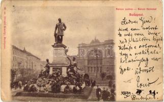 1899 Budapest VII. Keleti pályaudvar, Baross-szobor; Divald Károly (b)