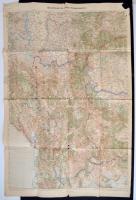 cca 1920 Übersichtskarte des Südlichen Kriegsschauplatzes, 1:750.000, Déli,háborús áttekintő térkép kissé viseltes állapotban, 96x78cm