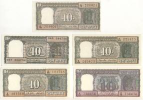 India/Reserve Bank II. széria 2R (5klf), 5R (3x, 2klf), 10R (5klf), 20R (3x), 100R (2klf) T:I