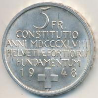 Svájc 1948B 5Fr Ag "Svájci Alkotmány Centenáriuma" T:2 Switzerland 1948B 5 Francs Ag "Swiss Constitution Centennial" C:XF Krause KM# 48