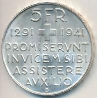 Svájc 1941B 5Fr Ag "Konföderáció 650 éves" T:2 Switzerland 1941B 5 Francs Ag "650th Anniversary of Confederation" C:XF KrauseKM# 44
