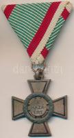 1942. "Tűzkereszt II. fokozata" oxidált hadifém kitüntetés mellszalaggal T:2,2- Hungary 1942. "Fire Cross 2nd class" war metal decoration with ribbon C:XF,VF NMK 447.