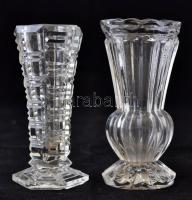 Vegyes üveg tétel: Összesen 7 db, kettőn apró csorba, préselt, csiszolt, m:10-27 cm