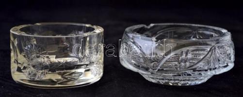 Vegyes üveg tétel: Összesen 7 db, kettőn apró csorba, préselt, csiszolt, m:10-27 cm