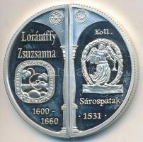 2000. 2000Ft Ag "Lórántffy Zsuzsanna / Sárospatak" (2xklf) dísztokban tanúsítvánnyal T:PP ...