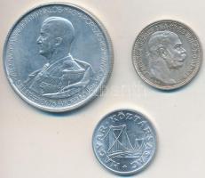 1914KB 1K Ag "Ferenc József" + 1943. 5P Al "Horthy Miklós születésének 75. évfordulój...