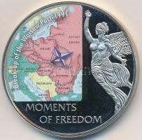 Libéria 2006. 10$ "Szabadság pillanatai - A Varsói Szerződés felbontása 1991" multicolor, tanúsítvánnyal T:PP ujjlenyomatos  Liberia 2006. 10 Dollars "Moments of Freedom-Break-up of the Warsaw Pact 1991" multicolor, with certificate C:PP fingerprint