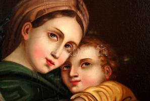 Jelzés nélkül: Madonna, cca 1900. Olaj, vászon, antik keretben, 70×56 cm