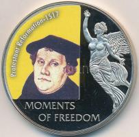 Libéria 2006. 10$ "Protestáns reformáció 1517" multicolor, tanúsítvánnyal T:PP ujjlenyomat Liberia 2006. 10 Dollars "Moments of Freedom-Protestant Reformation 1517" multicolor, with certificate C:PP fingerprint