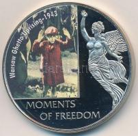 Libéria 2006. 10$ "Szabadság pillanatai - Varsói gettólázadás 1943" multicolor, tanúsítvánnyal T:PP kis ujjlenyomat Liberia 2006. 10 Dollars "Moments of Freedom - Warsaw Ghetto uprising 1943" multicolor, with certificate C:PP small fingerprint