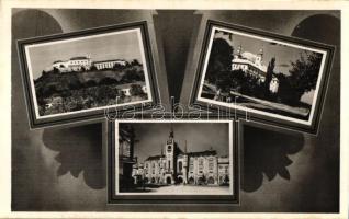 Munkács, Mukacheve; Városház, vár, templom / town hall, castle, church