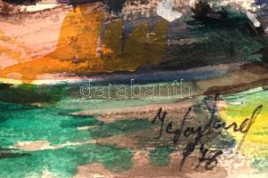 Iglay József (1905-1980): Úton, akvarell, papír, jelzett, fa keretben, 35,5×49,5 cm