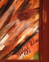 Antal Irén (1903-1999): Madárijesztő, vegyes technika, papír, jelzett, üvegezett fa keretben, 37,5×4...