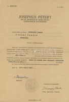 Pétery József váci püspök aláírása okiraton