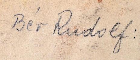 Bér Rudolf (1924-2004): Olvasó lány. Lavírozott tus papír, jelzett, 30×21 cm