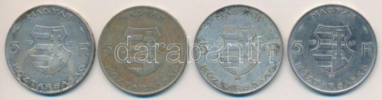 1947. 5Ft Ag "Kossuth" (4x) T:2-,3