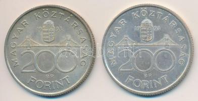 1993. 200Ft Ag "MNB" (2x) T:2,2-