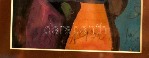 Cs. Németh Miklós (1934-2012): Színes akt, akvarell, papír, jelzett, paszpartuban, üvegezett fa kere...