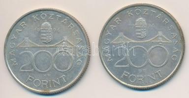 1994. 200Ft Ag "Deák" (2x) T:2,2-