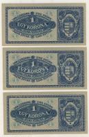 1920. 1K (7x) egymásutáni sorszámokkal T:I