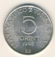 1948. 5Ft Ag "Petőfi" T:1/2 parányi ph