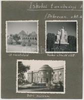 1937 Debrecen, Életképek, 7 db fotó albumlapra ragasztva, 6x6 és6x9 cm-es méretben