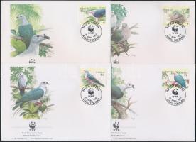 WWF: Galambok sor + 4 db FDC-n WWF: Pigeons set + 4 FDC