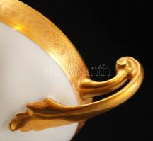 6 db díszes, aranyozott Bohemia porcelán csésze, jelzett, nagyon apró kopásnyomokkal, d: 10 cm