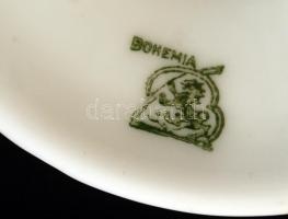 6 db díszes, aranyozott Bohemia porcelán csésze, jelzett, nagyon apró kopásnyomokkal, d: 10 cm