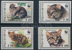 WWF: Cats 4 stamps + 4 FDC, WWF: Macskák 4 érték + 4 db FDC-n