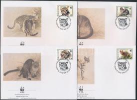 WWF: Cats 4 stamps + 4 FDC WWF: Macskák 4 érték + 4 db FDC-n