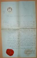 1870 Szűcs Adolf fejér megyei alispán aláírása hivatalos papíron