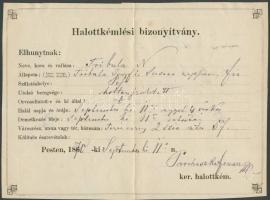 1870 Halottkémlelési bizonyítvány