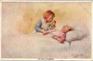 Die kleine Langschlafer / Children, Primus-Postkarte Wohlgemuth & LissnerNo. 1122. s: Wally Fialkowska (fl)